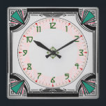 Exquisite Art Deco Clock Vivid Colours Version<br><div class="desc">Art Deco design with clear,  readable numbers.</div>