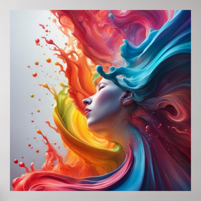 Exquisite Art - Dynamic Waves Of Colours Poster (Front)