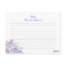 Exquisite Baroque Purple Bridal Shower Recipe Card