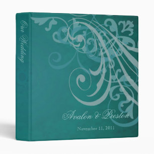 Exquisite Baroque Teal Scroll Wedding Binder