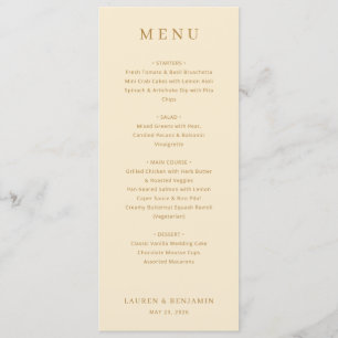 Exquisite Beige Calligraphy Menu