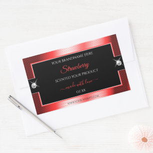 Exquisite Black Red Shiny Brilliants Product Label