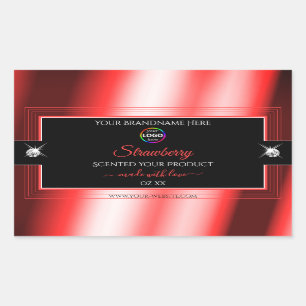 Exquisite Black Shiny Red with Logo Product Label