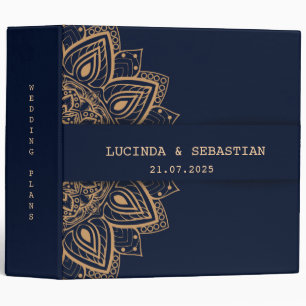 Exquisite Blue Gold Luxury Wedding Albums Binder