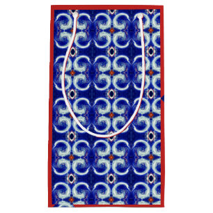 Exquisite blue swirl pattern gift bag
