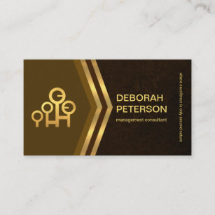 Exquisite Brown Grunge Gold Arrow Consultant Business Card