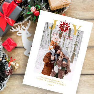 Exquisite Christmas Actual Snowflake Photo Holiday Card