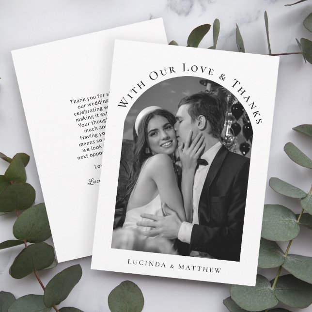 Exquisite Elegance Wedding Photo Thank You (Send exquisite thank you notes with your photo in an arched frame.
)