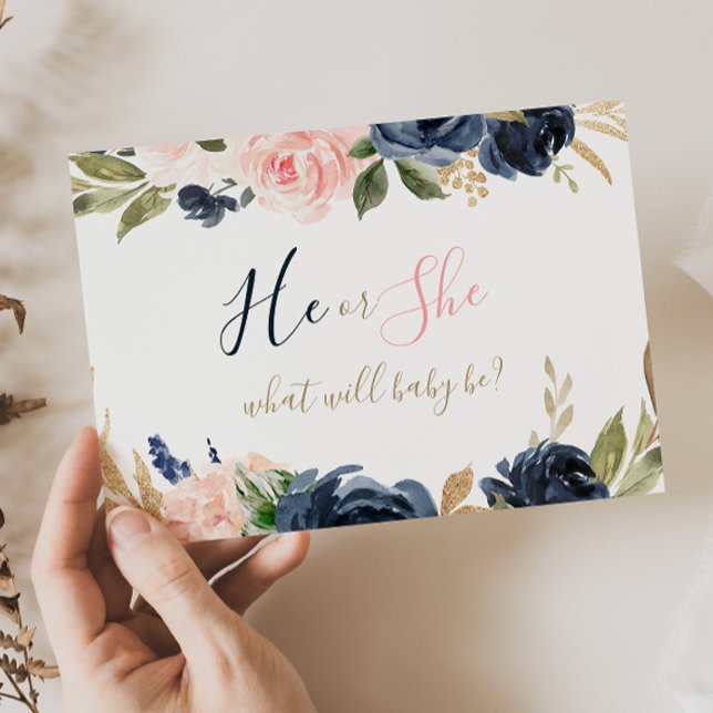 Exquisite Fall Floral Baby Gender Reveal Poster (Creator Uploaded)