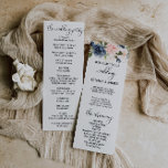 Exquisite Fall Floral Wedding Program<br><div class="desc">This exquisite fall floral wedding program is perfect for a tropical wedding. The design depicts hand-drawn pink blush,  dark blue and navy whimsical flowers,  inspiring elegance,  class and natural beauty.</div>