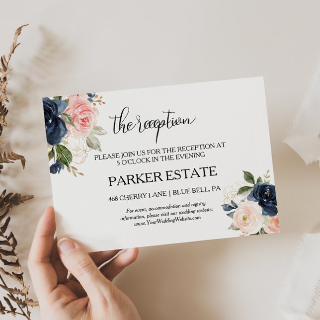 Exquisite Fall Floral Wedding Reception Card (Creator Uploaded)