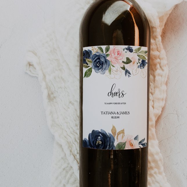 Exquisite Fall Floral Wedding Wine Labels (Creator Uploaded)