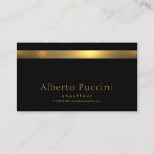Exquisite Faux Gold Stripe Retro Style Chauffeur Business Card