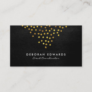 Exquisite Faux Leather Golden Specks Business Card