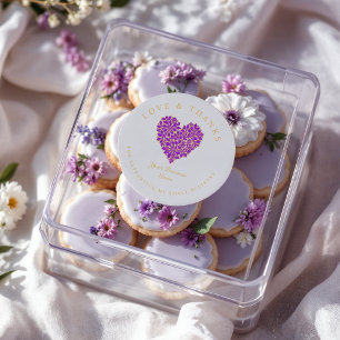 Exquisite Floral Gorgeous Purple and Gold Effect  Classic Round Sticker