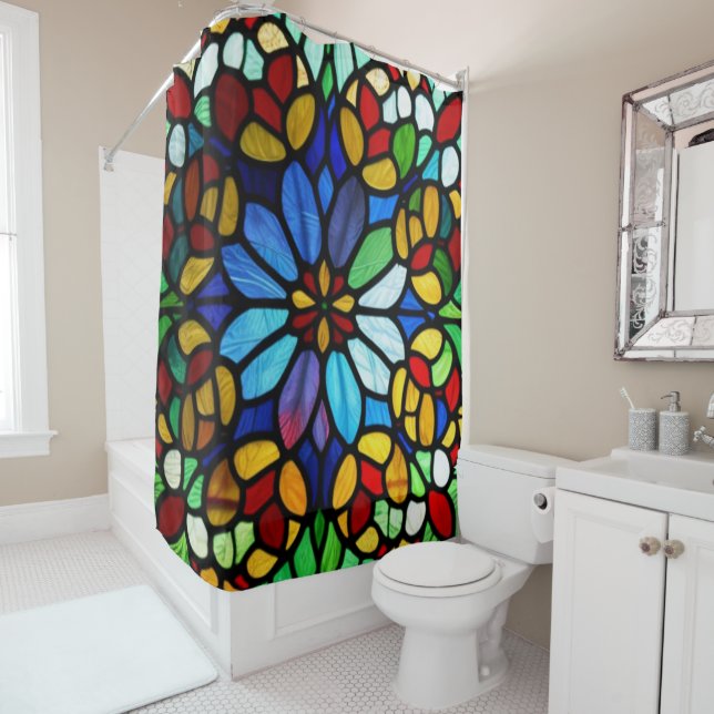 Exquisite Floral Stained Glass Elegance (In Situ)