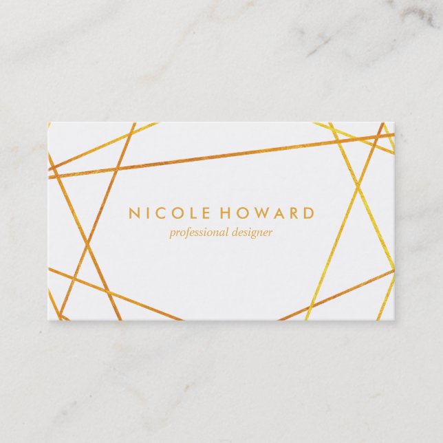Exquisite Gold Lines Business Card (Front)