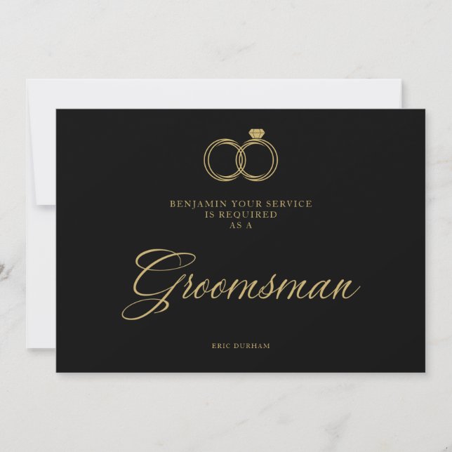 Exquisite Gold Wedding Rings Trendy Groomsman  (Front)