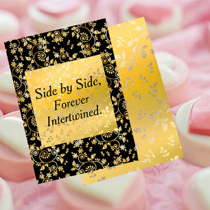 Exquisite Golden Floral Valentine Card