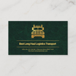 Exquisite Green Marble Texture Gold Lines, Truck Business Card