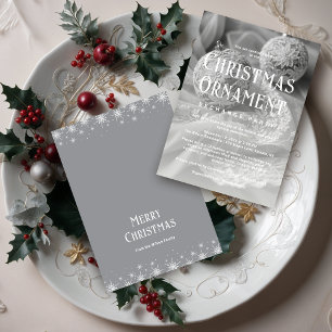 Exquisite Grey Shades Christmas Ornament  Invitation