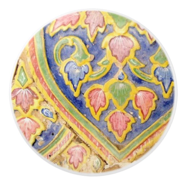 Exquisite Italian Tile pattern ceramic knob (Front)