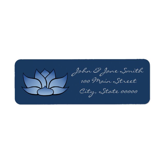 Exquisite Lotus in Blue Return Address Label (Front)