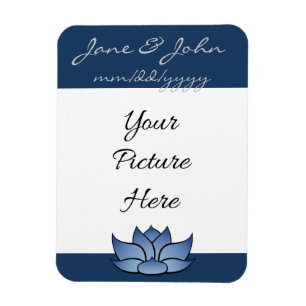 Exquisite Lotus in Blue Save-the-Date Magnet