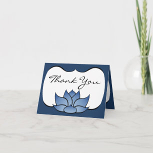 Exquisite Lotus in Blue Thank You Card