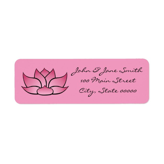 Exquisite Lotus in Pink Return Address Label (Front)
