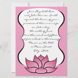 Exquisite Lotus in Pink Wedding Invitation