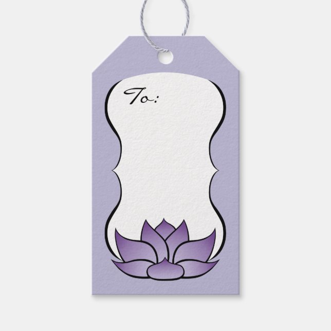 Exquisite Lotus in Purple Gift Tag (Front)