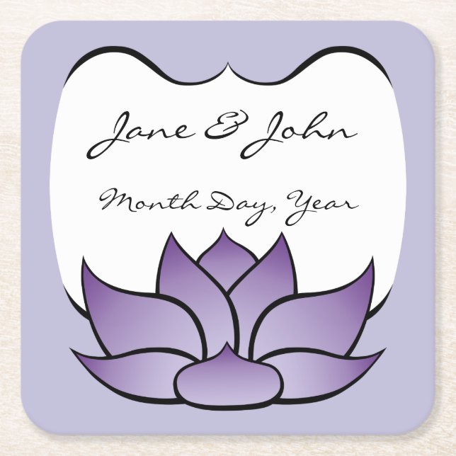 Exquisite Lotus in Purple Paper Coaster (Front)