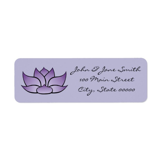 Exquisite Lotus in Purple Return Address Label (Front)