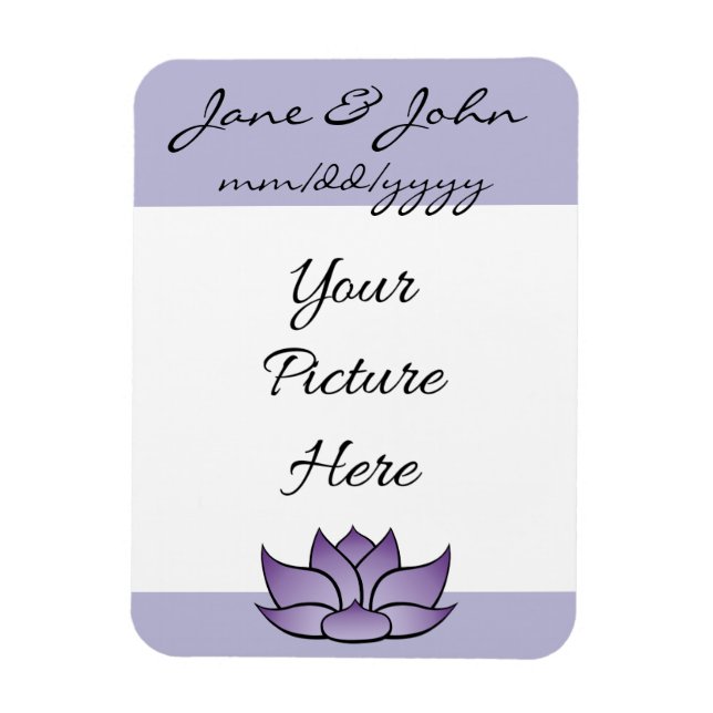 Exquisite Lotus in Purple Save-the-Date Magnet (Vertical)