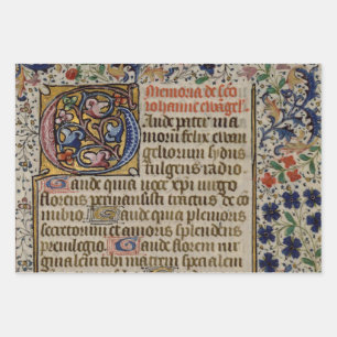 exquisite medieval illuminated manuscripts wrappin wrapping paper sheet