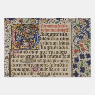 exquisite medieval illuminated manuscripts wrappin wrapping paper sheet