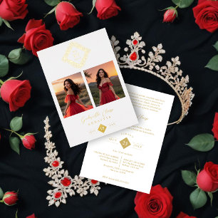 Exquisite Modern Floral Diamond Shape Mis XV Años