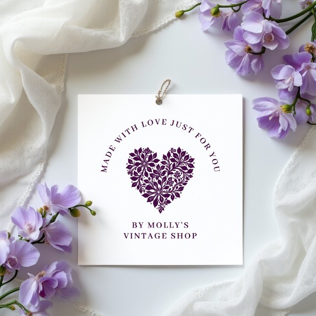 Exquisite Modern Floral Wildflower Heart-Shaped Rubber Stamp (Exquisite Modern Floral Wildflower Heart-Shaped with Intrincate Design Rubber Stamps for Artisan Bus)