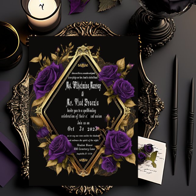 Exquisite Moody Purple & Gold Gothic Wedding  (Creator Uploaded)