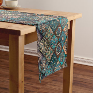 Exquisite Moroccan Mosaic Design for Elegant Short Table Runner