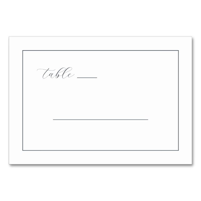 Exquisite Navy Calligraphy Table Table Number (Front)