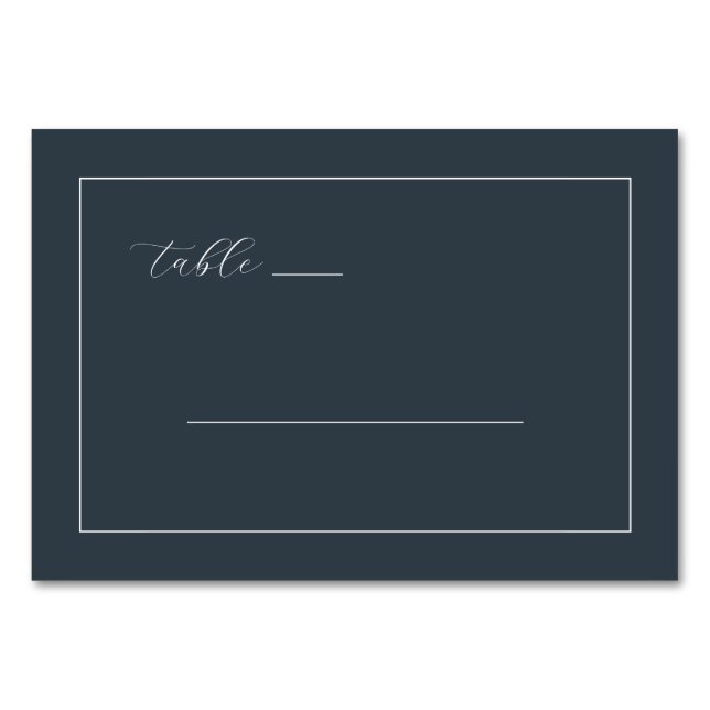 Exquisite Navy Calligraphy Table Table Number (Front)