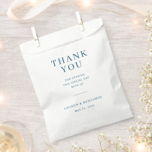 Exquisite Navy Text Design Favour Bag