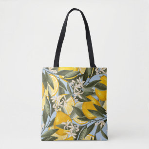 Exquisite pattern with yellow bergamot fruits, cit tote bag