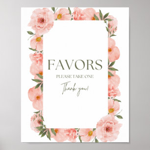 Exquisite Peach Floral Favours Poster