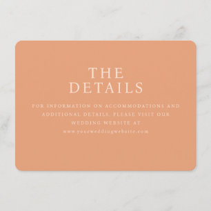 Exquisite Peach Text Design Enclosure Card