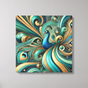 Exquisite Peacock Design Canvas Art
