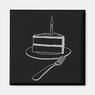 Exquisite Piece of Cake Design,  Birthday or Event Magnet