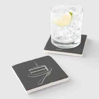 Exquisite Piece of Cake Design,  Birthday or Event Stone Coaster